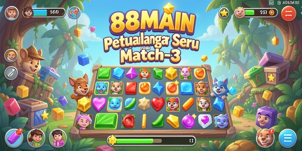 Tampilan gameplay 88MAIN yang seru dan penuh warna.