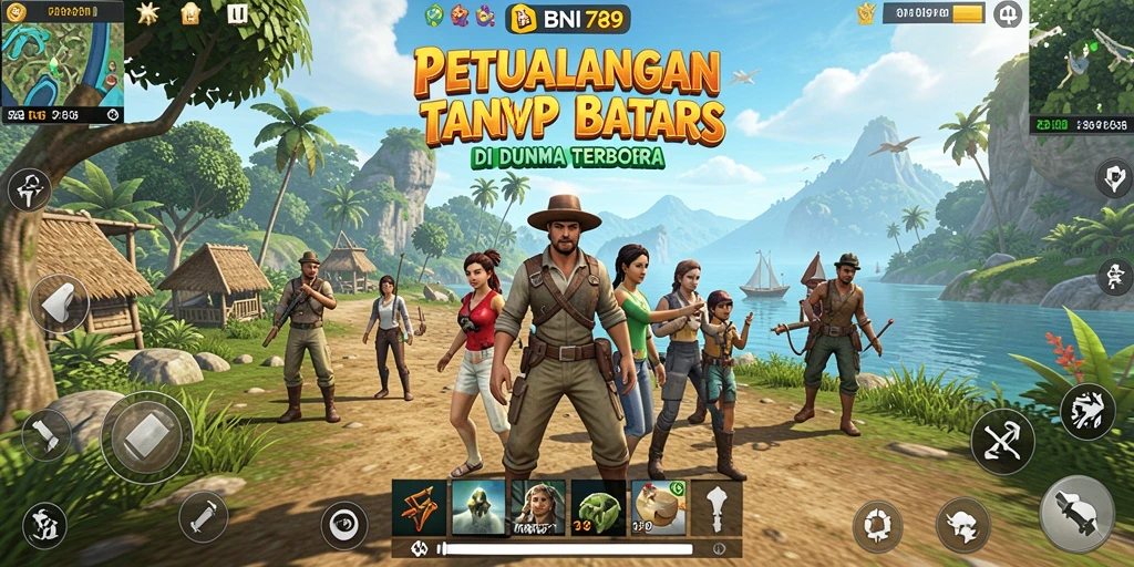 Screenshot BNI789 menampilkan pemain menjelajahi dunia terbuka yang luas.