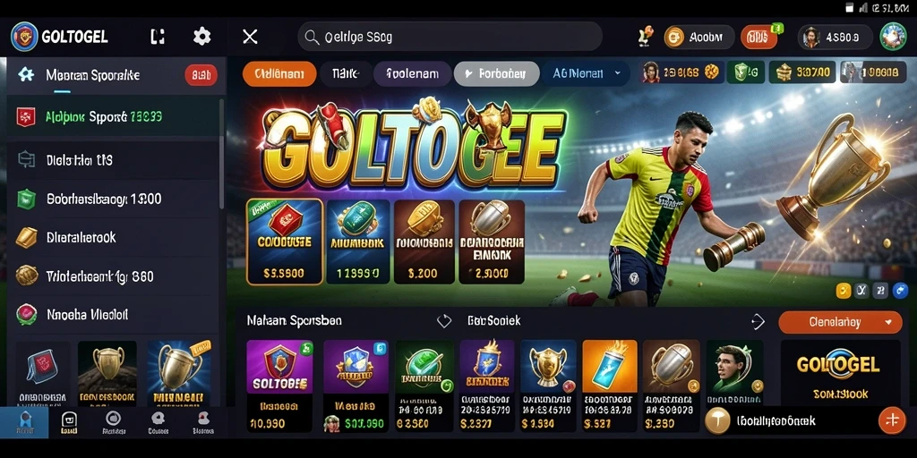Screenshot utama GOLTOGEL yang menampilkan fitur taruhan olahraga.