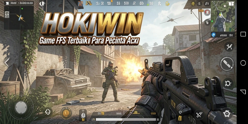 Gameplay HOKIWIN menampilkan aksi tembak-menembak yang intens dan mendebarkan.
