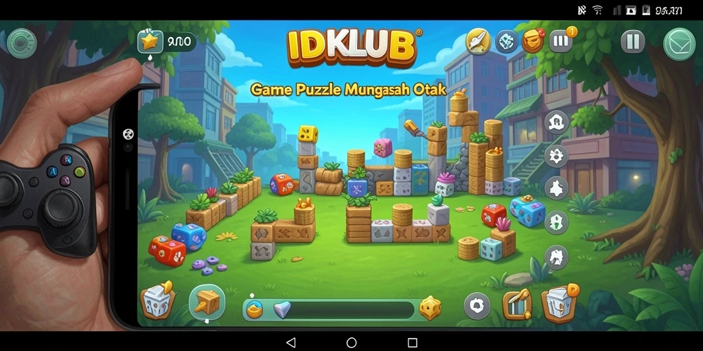 Tampilan gameplay puzzle yang menantang di IDKLUB.