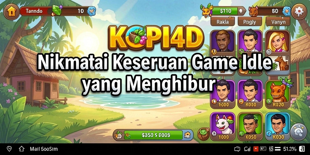 Tampilan gameplay KOPI4D dengan fitur Idle yang menarik.