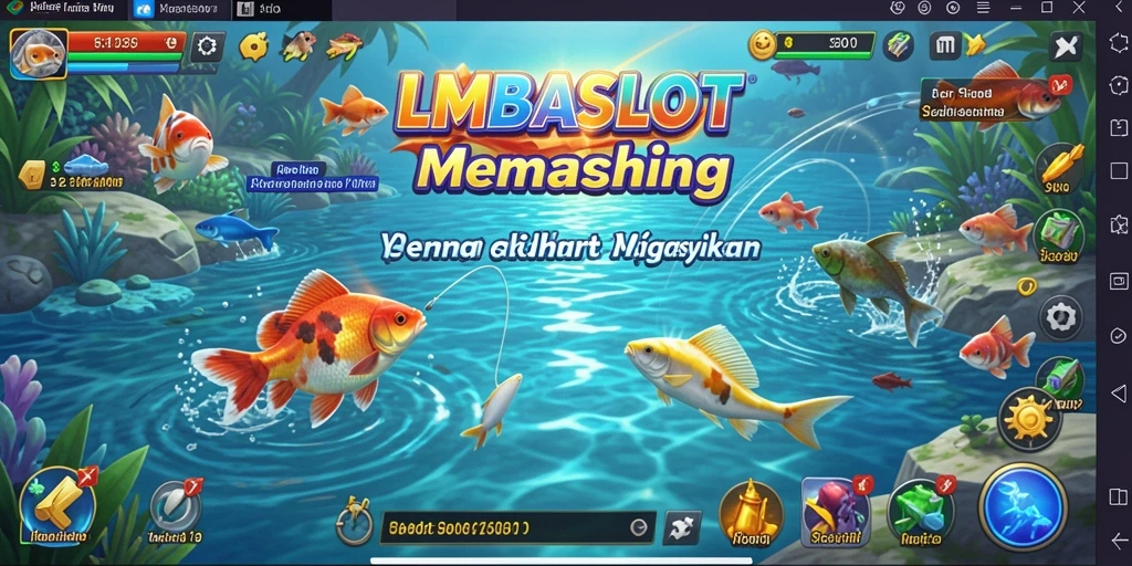 Tampilan gameplay LMBASLOT yang menarik saat menangkap ikan.