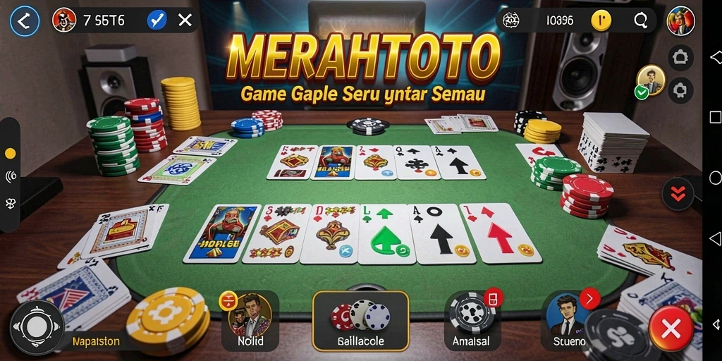 Screenshot gameplay <strong>MERAHTOTO</strong> menampilkan suasana seru permainan Gaple.