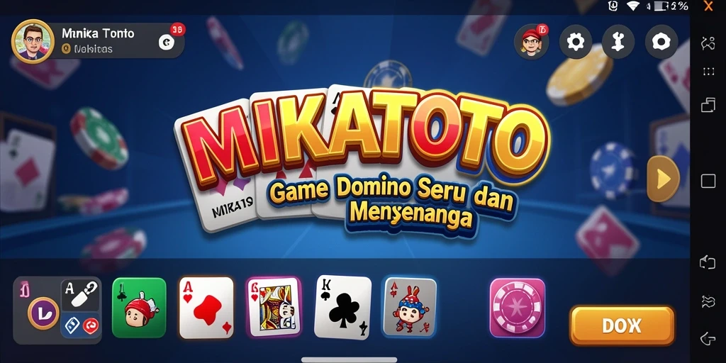 Tampilan gameplay MIKATOTO dengan aksi seru permainan Domino.