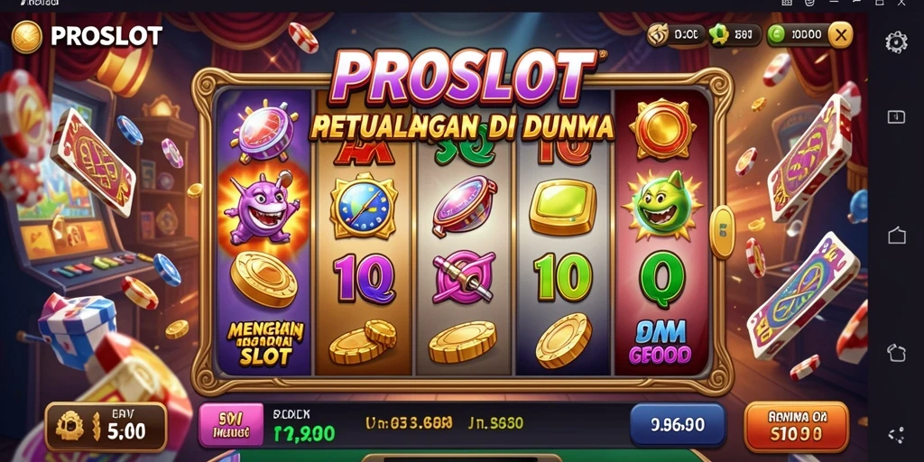 Screenshot gameplay PROSLOT yang menampilkan aksi slot yang mendebarkan.
