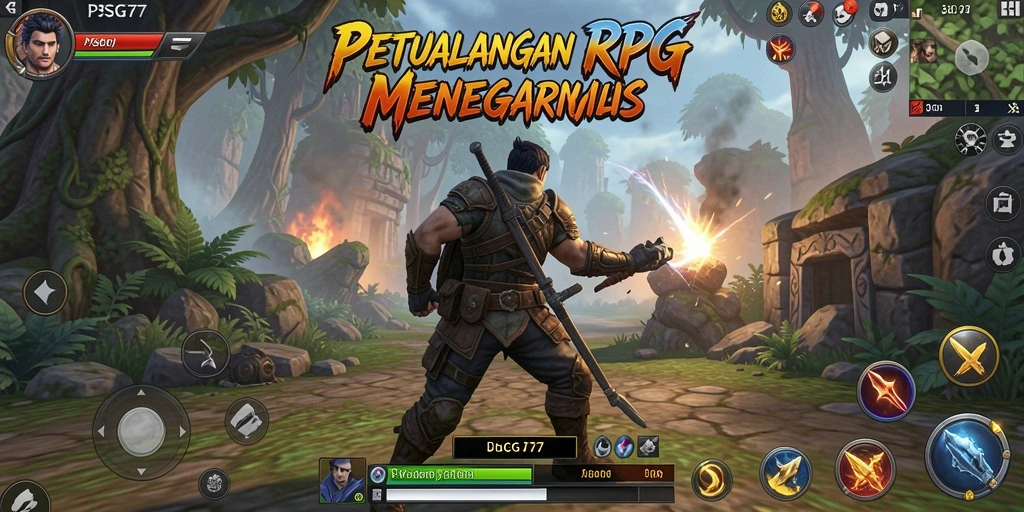 Tampilan screenshot dari gameplay menampilkan pertarungan epik dalam PSG77.