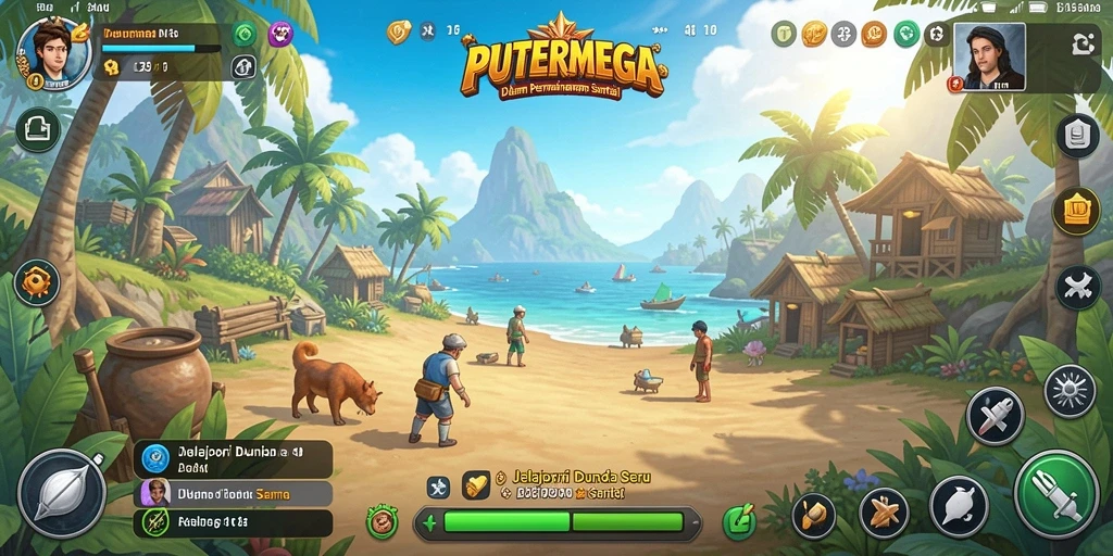 Tampilan gameplay PUTERMEGA yang ceria dan menghibur.