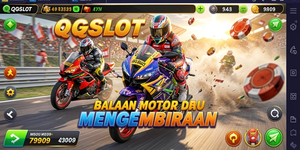 Tampilan memukau dari gameplay balapan motor di QQSLOT.