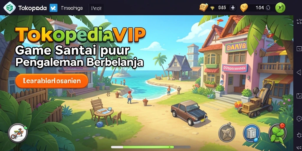 Tampilan gameplay TOKOPEDIAVIP dengan beragam produk menarik.