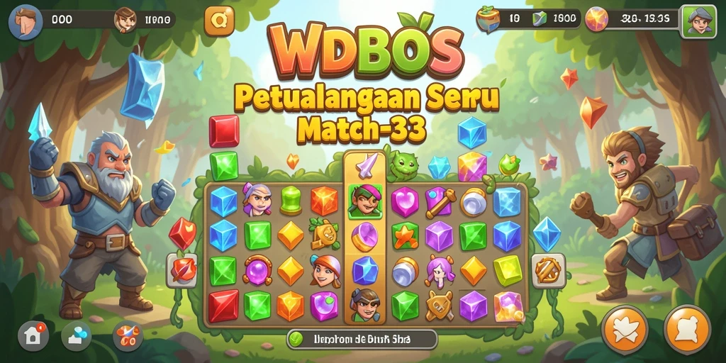 Tampilan gameplay <strong>WDBOS</strong> yang menarik dengan karakter dan objek cerah.